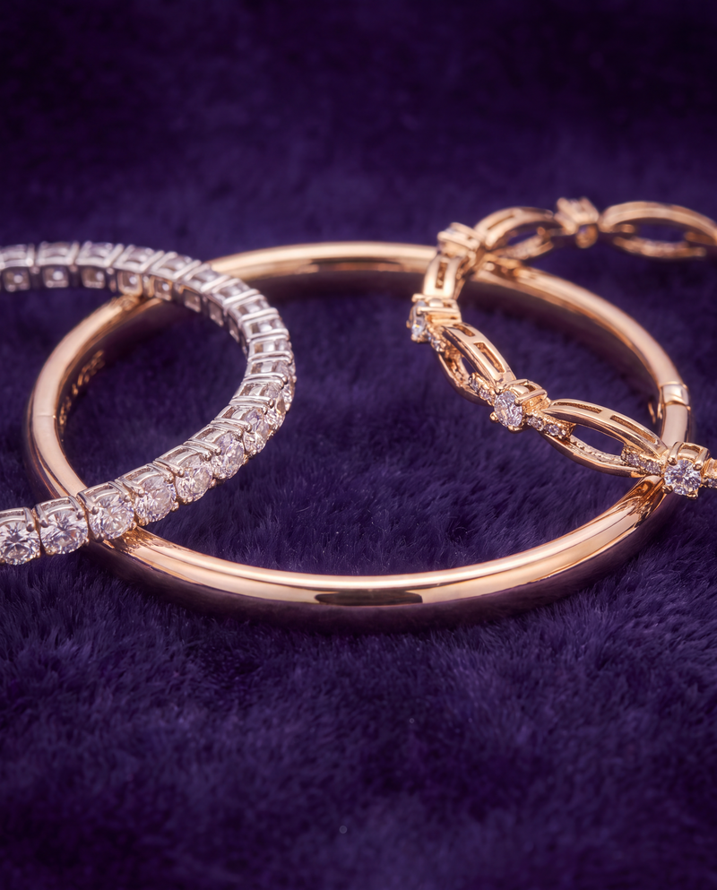 Stacked bracelets in 14K gold — DEEVE