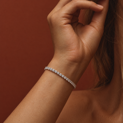 4 Carat Lab Grown Diamond Tennis Bracelet in 14K White or Yellow Gold