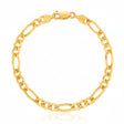 14K Solid Gold Figaro Chain Bracelet - 4.50 mm
