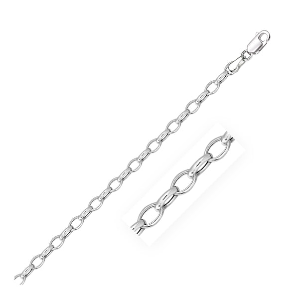 Oval Rolo Chain Necklace in 14K White Gold | 4.60mm