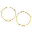 Polished Hoop Earrings in 14K White, Yellow or Rose Gold | 40mm x 2mm