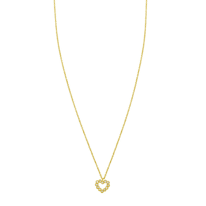 Petite Diamond Heart Pendant Necklace in 14K Yellow Gold