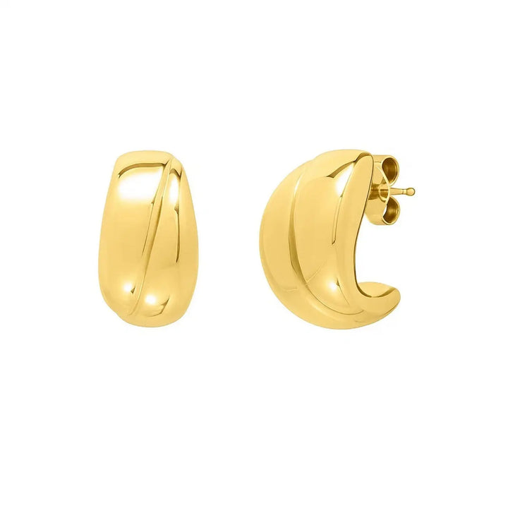Puffed Up Split Hoop Earrings | 14K Gold Hoop Earrings DEEVE