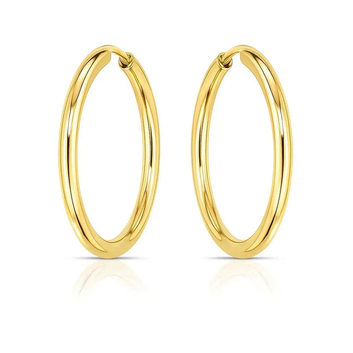 Endless Round Hoop Earrings | 14K Gold Hoop Earrings DEEVE