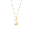 Textured Anchor Pendant Necklace in 14K Yellow Gold