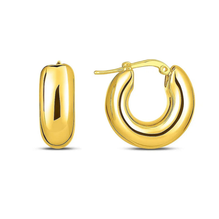 Small Puffy Hoops | 14K Gold Hoop Earrings DEEVE