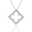 1/3ct Diamond Flower Pendant Necklace in 14K White Gold