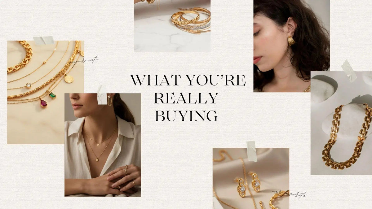 Close-up comparison of gold vermeil and solid gold jewelry showing surface wear and plating differences