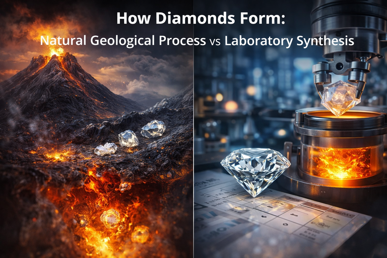 How Diamonds Form: Natural Geological Process vs Laboratory Synthesis