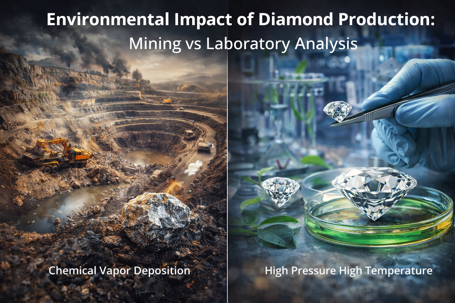 Environmental Impact of Diamond Production: Mining vs Laboratory Analysis