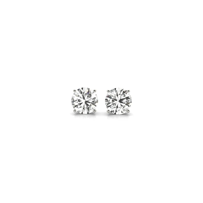 1 Carat Lab Grown Diamond Stud Earrings in 14K gold, shown on a white background