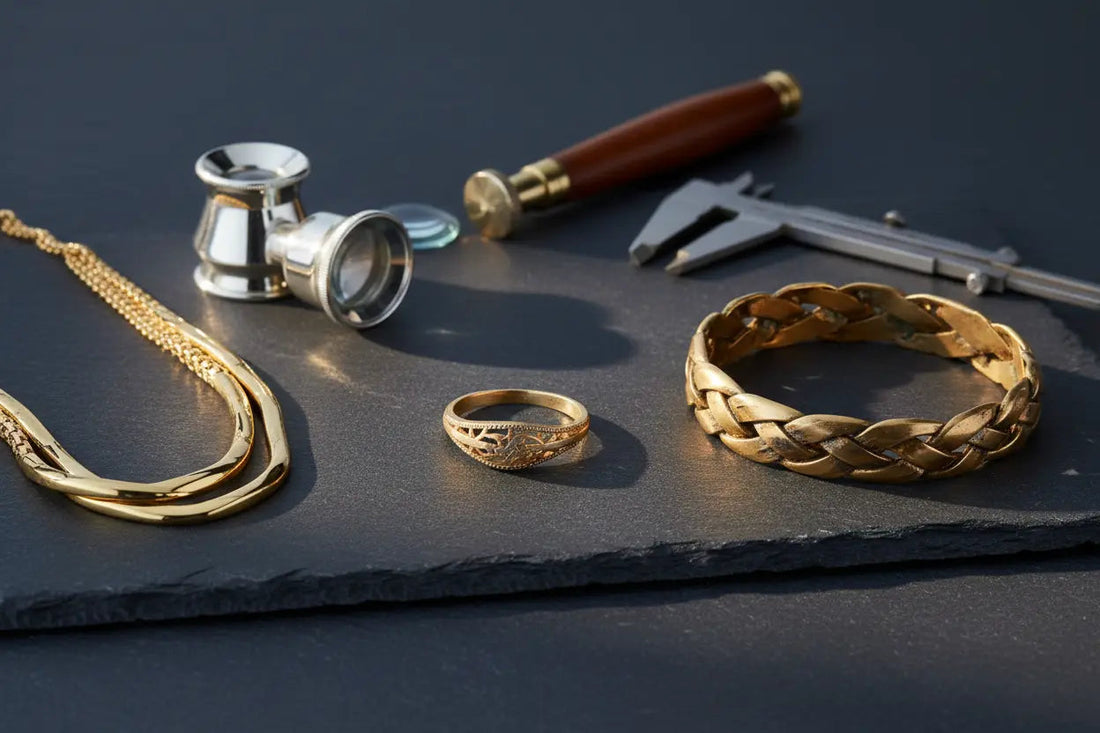 Gold jewelry wear over time — comparison of 14K, 18K and 24K gold ring shank thinning and surface degradation