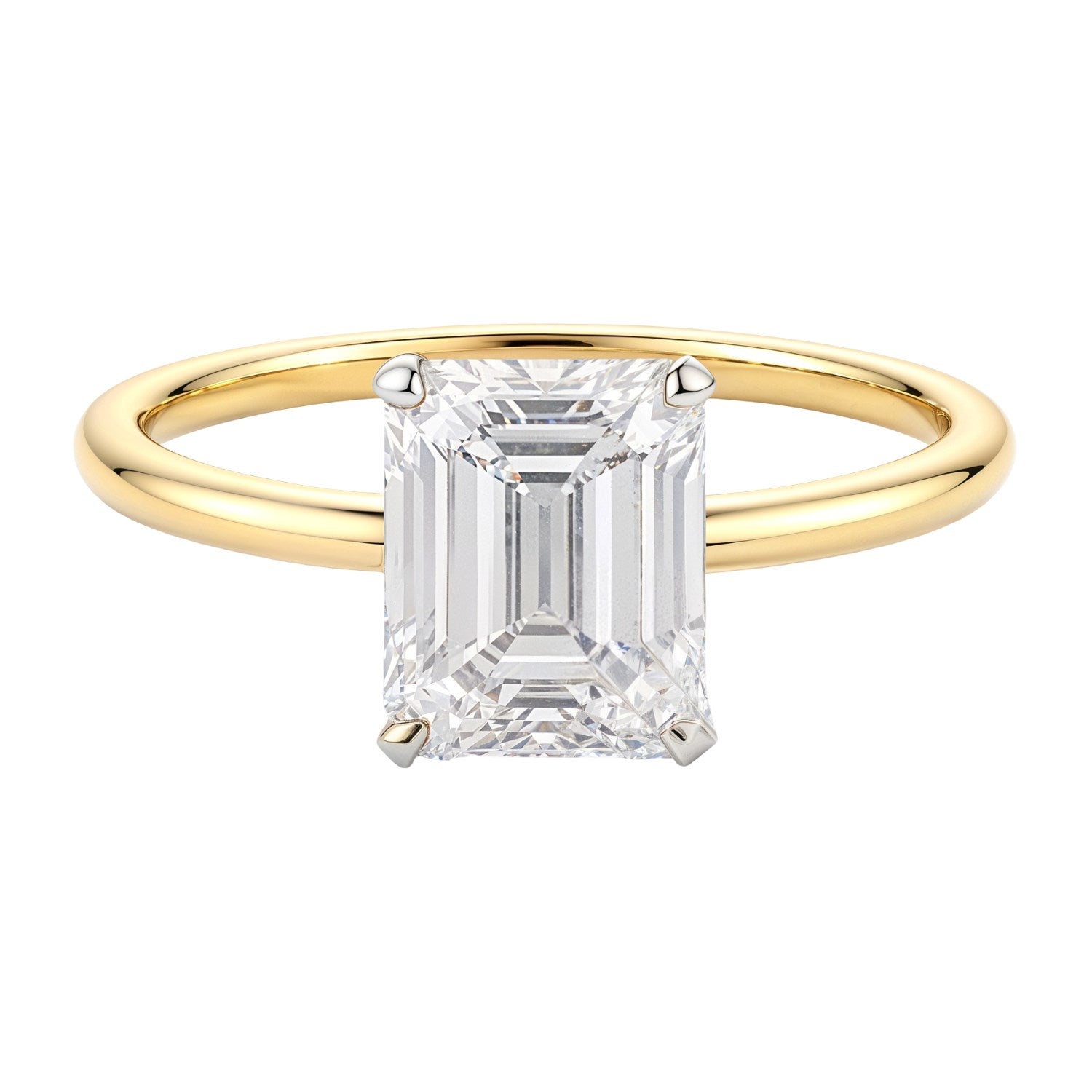 Emerald Cut Lab Grown Diamond Engagement Rings