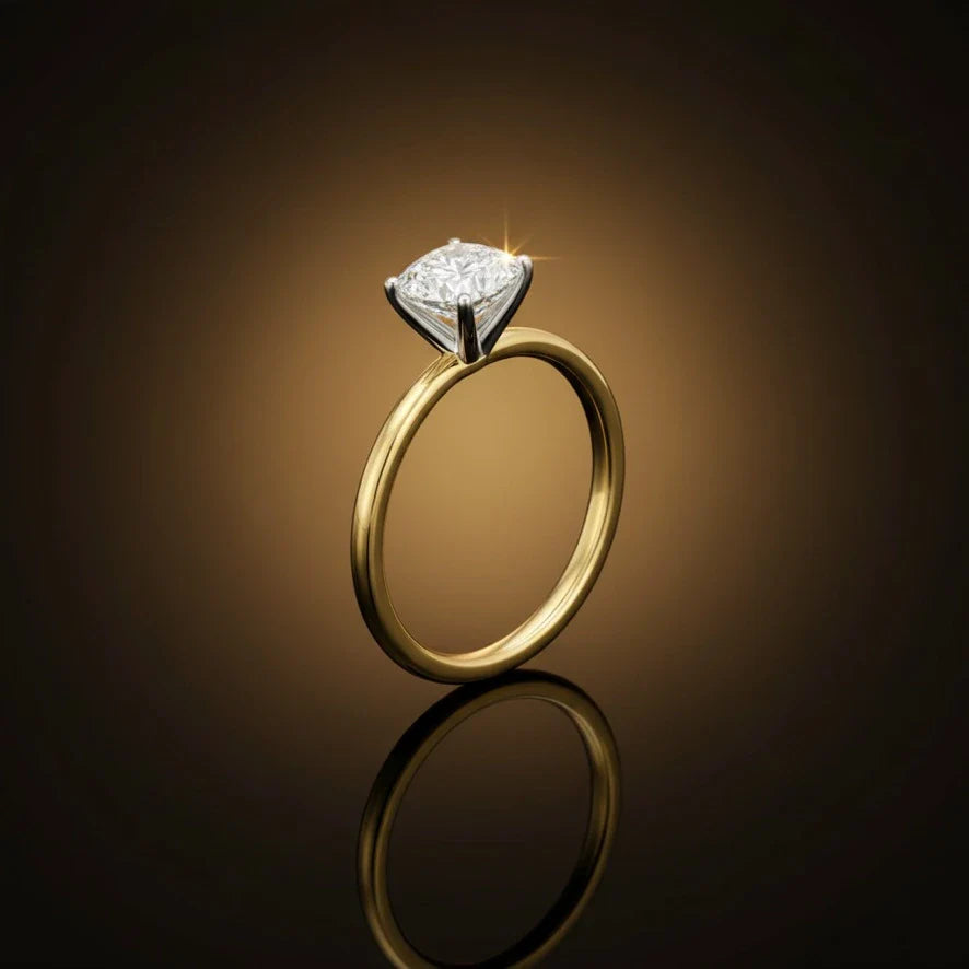 Lab grown diamond engagement ring in 14K yellow gold from Deeve jewellery Canada