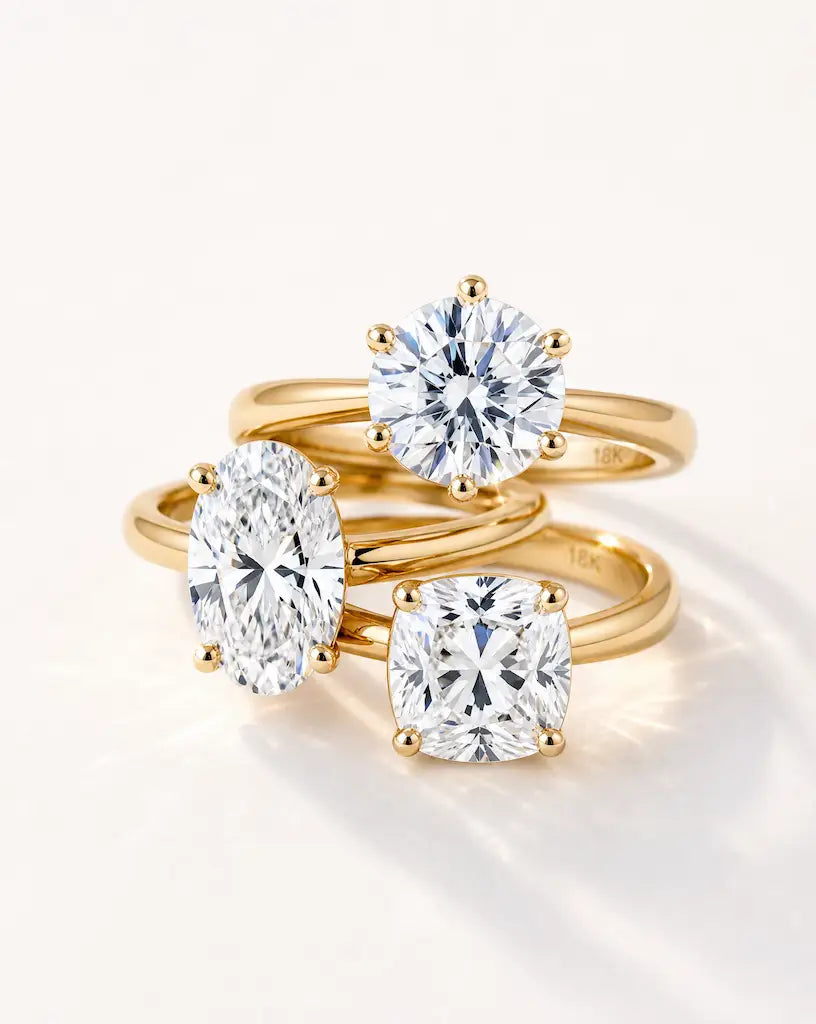 Lab grown diamond engagement ring in 14K yellow gold from Deeve jewellery Canada