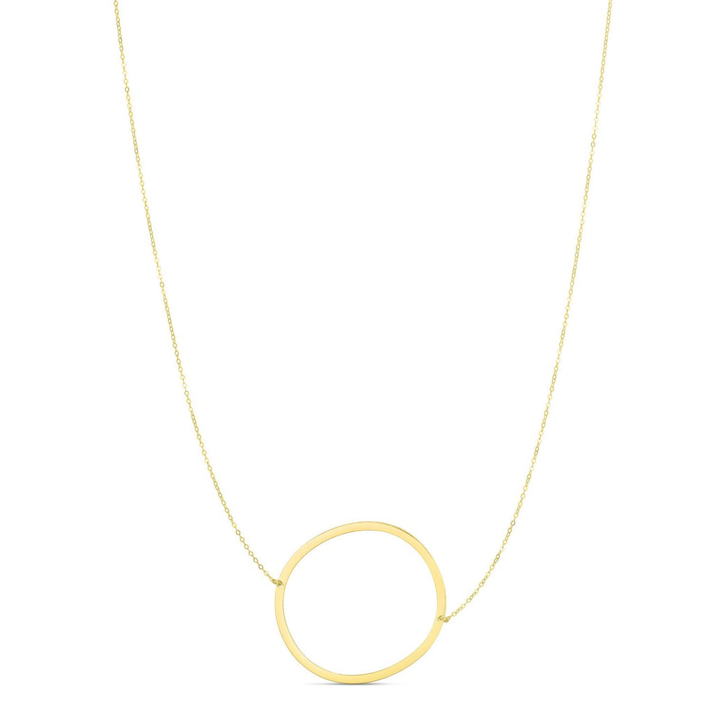 14K Yellow Gold Yours Truly Large Initial O Necklace