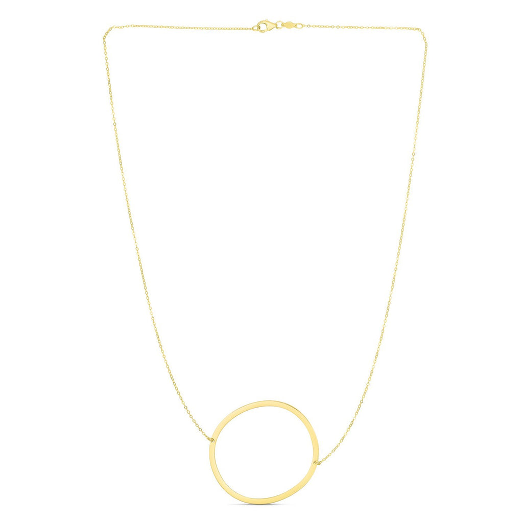 14K Yellow Gold Yours Truly Large Initial O Necklace
