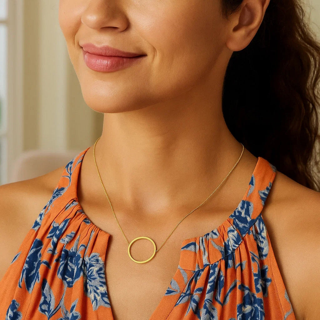 14K Yellow Gold Yours Truly Large Initial O Necklace