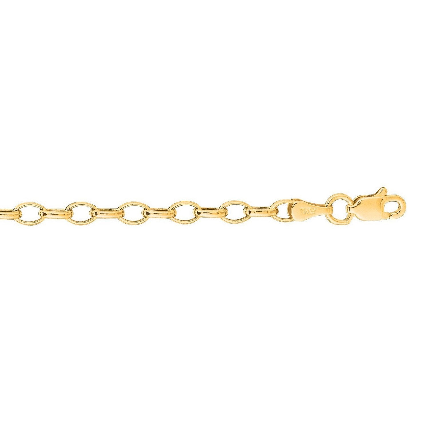 Oval Rolo Chain Necklace in 14K Yellow Gold