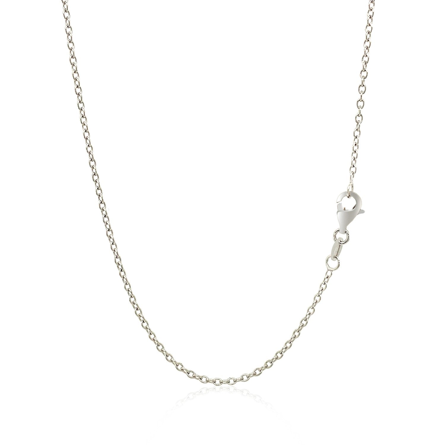 Round Cable Link Chain in 18K White Gold, 1.50mm