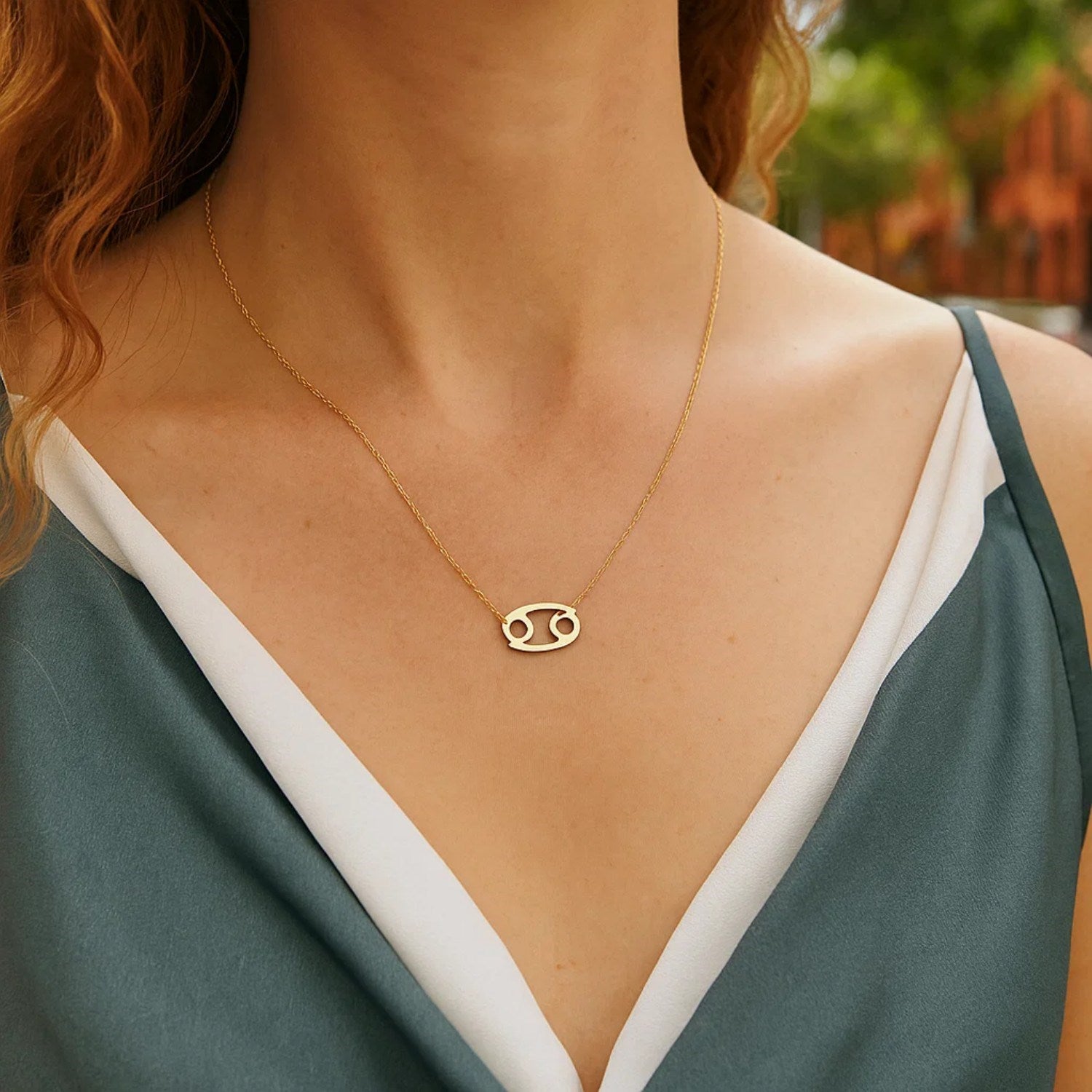 14K Yellow Gold Cancer Necklace