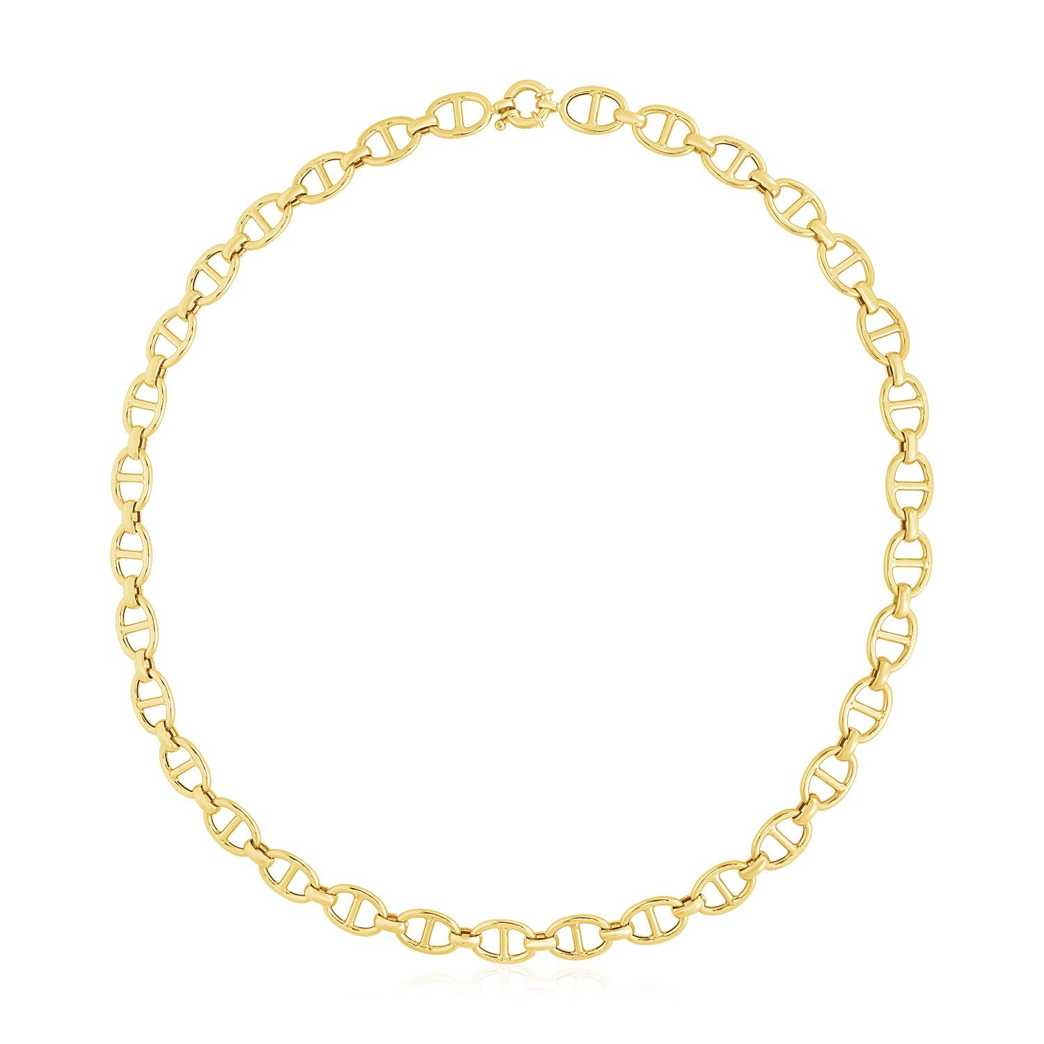 14K Gold Chain - High-Polish Mariner Link 8.8mm