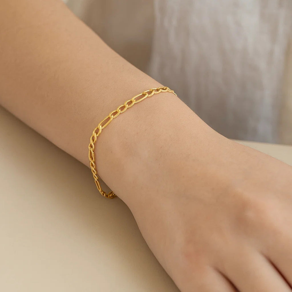 14K Yellow Gold Lite Figaro Bracelet