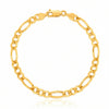 14K Solid Gold Figaro Chain Bracelet - 4.50 mm