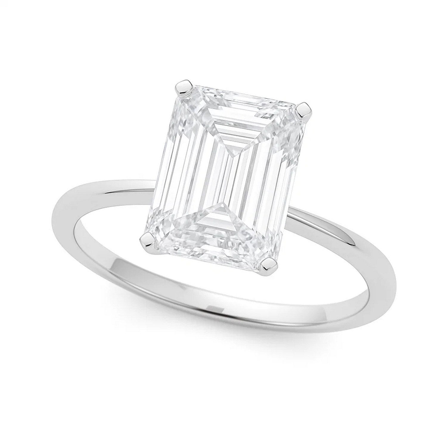 5.ct Radiant Cut Lab Grown Diamond Solitaire Ring in 14K White Gold | IGI Certified