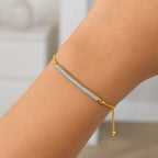 Adjustable Bracelet With Textured Bar And Diamonds 53296 in 14K Yellow Gold