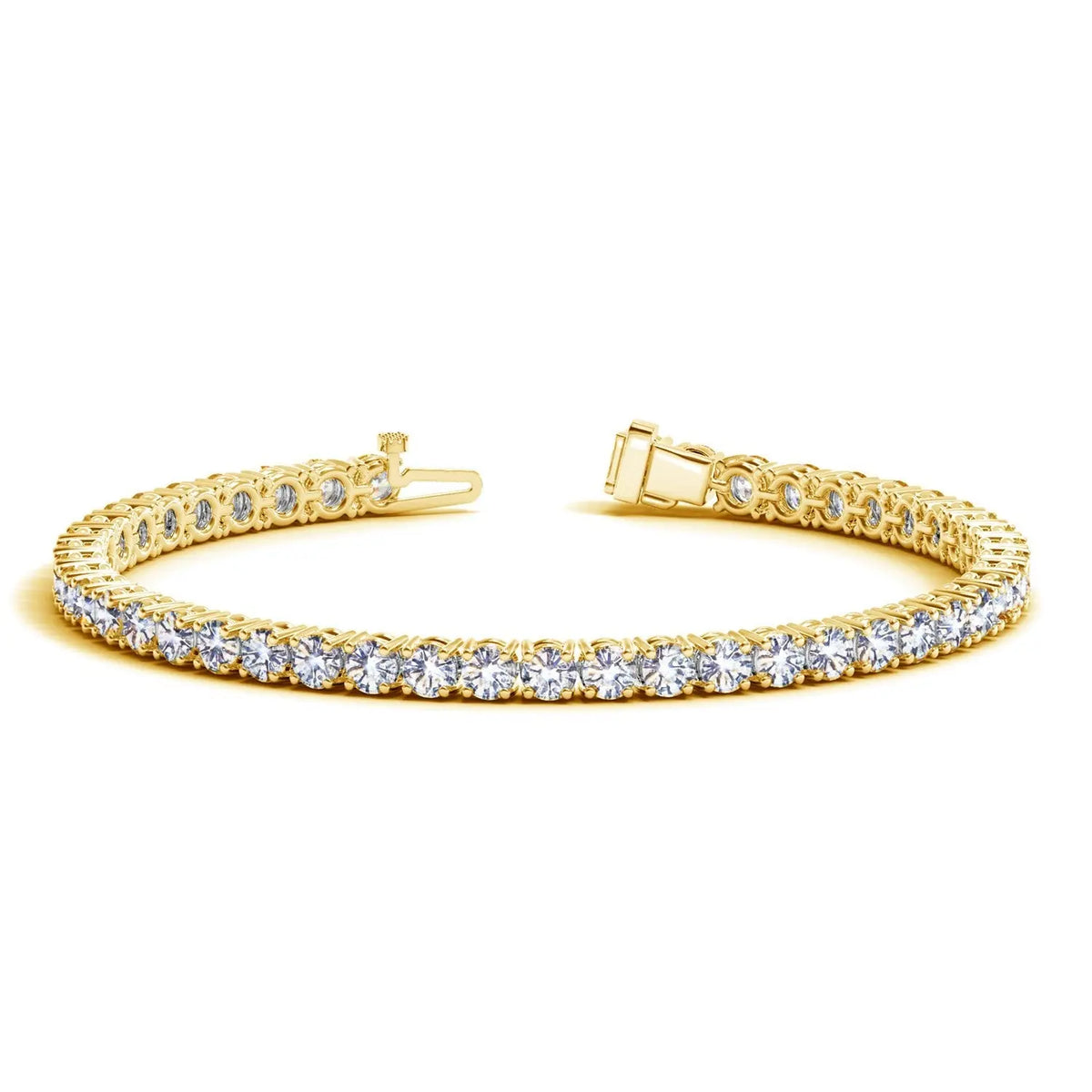 10.00 ct Lab Grown Diamond Tennis Bracelet in 14K Solid Gold, DEEVE