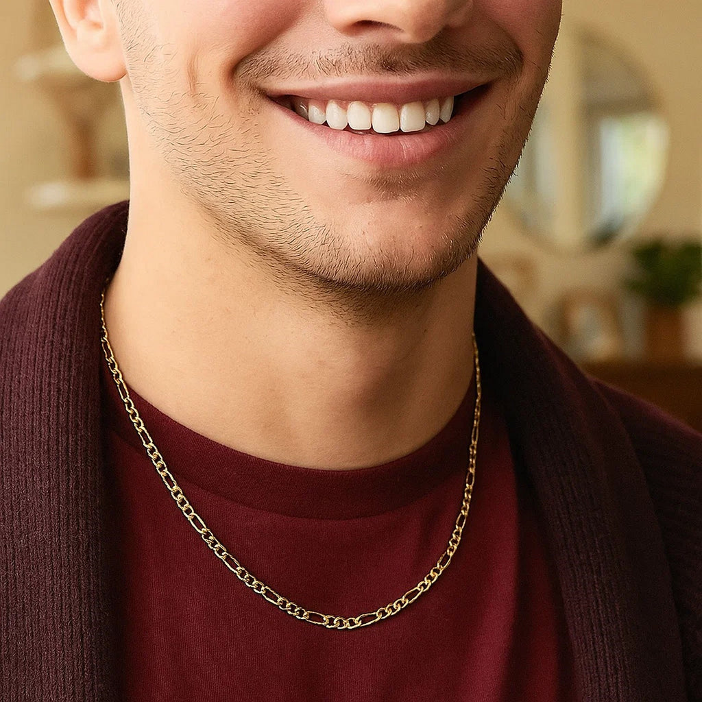 Lite Figaro Chain in 14K Yellow Gold