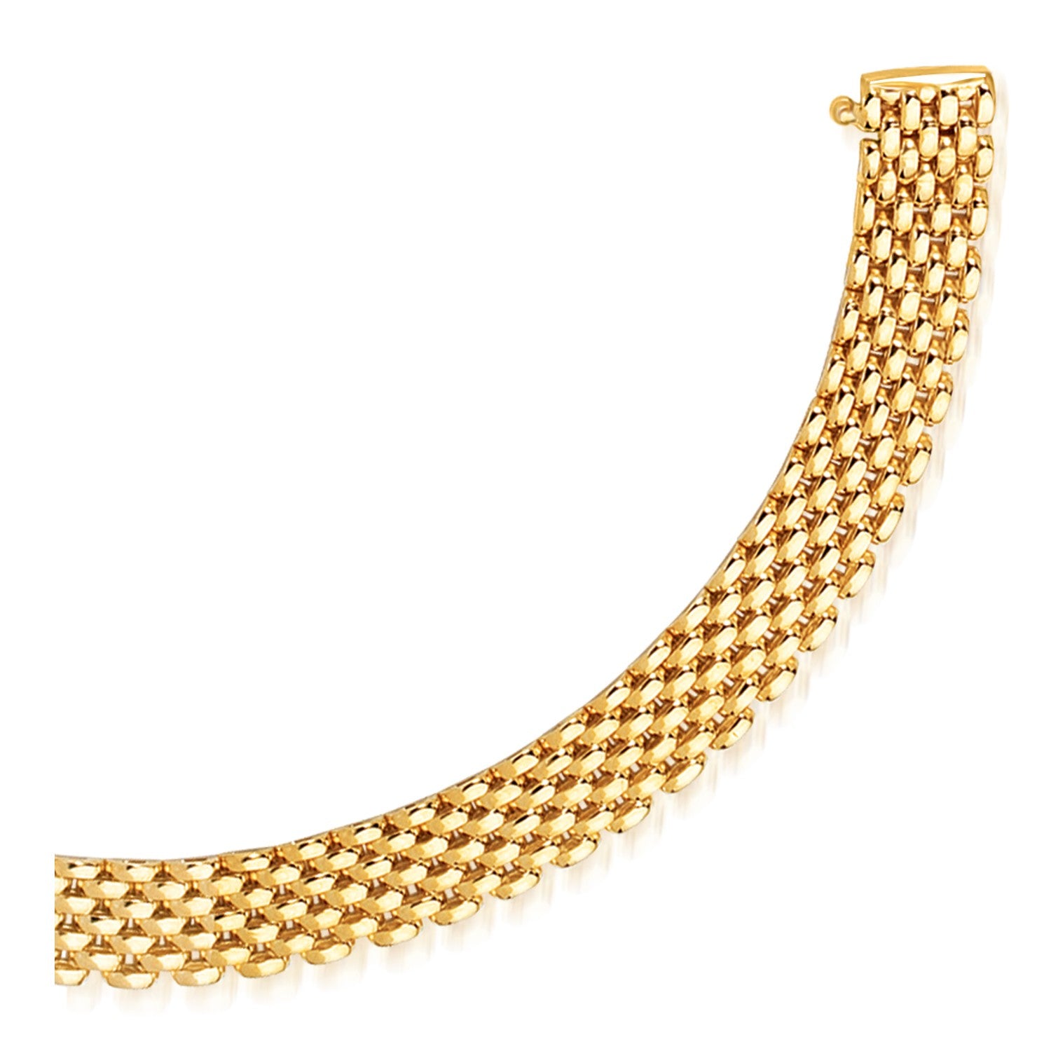 14K Gold Panther Bracelet - Flexible 9mm
