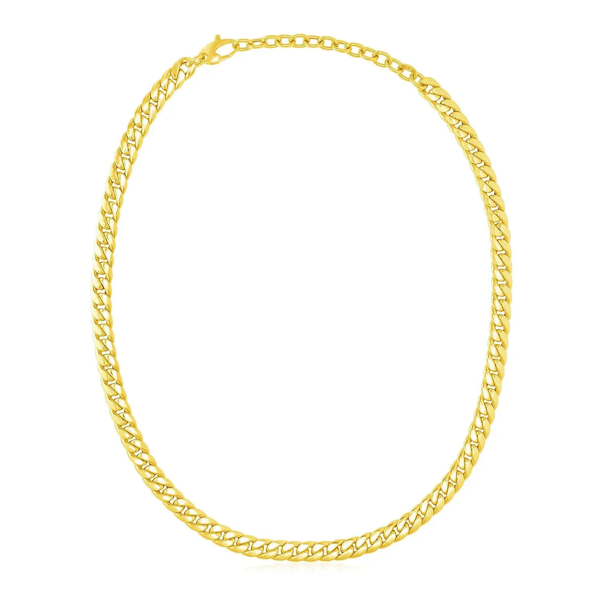 Cuban Chain Choker Necklace in 14K Yellow Gold  Chains DEEVE