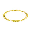 14K Gold Solid Figaro Chain Bracelet - 6.00 mm