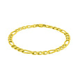 14K Gold Solid Figaro Chain Bracelet - 6.00 mm