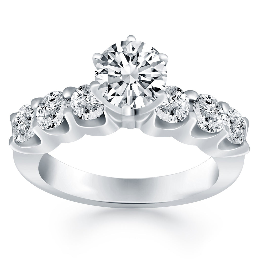 Diamond Engagement Ring in 14K White Gold | 1.70 Cttw