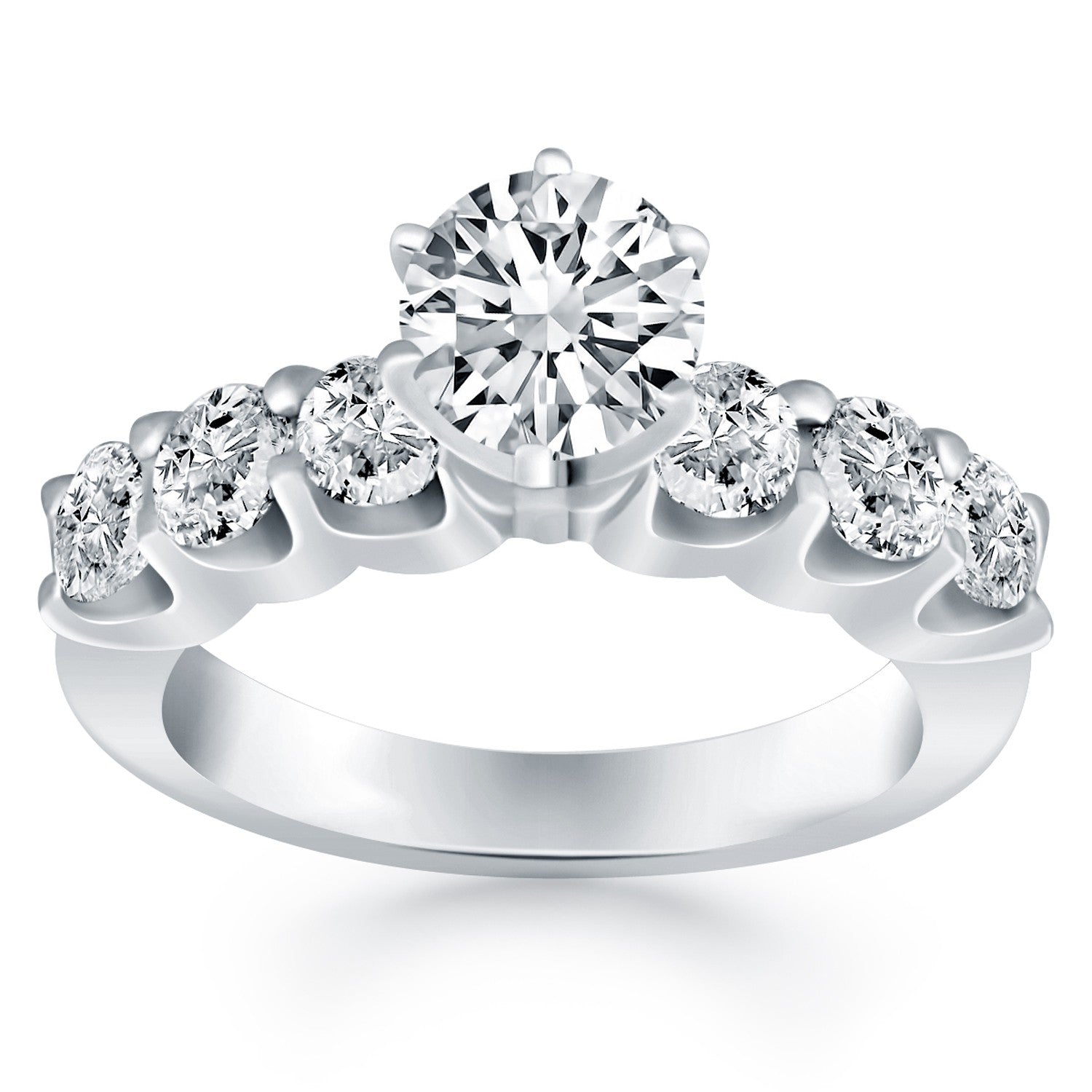 Diamond Engagement Ring in 14K White Gold | 1.70 Cttw