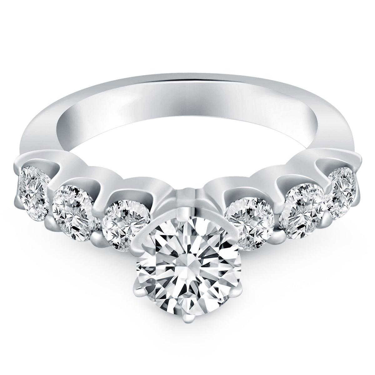 Diamond Engagement Ring in 14K White Gold | 1.70 cttw