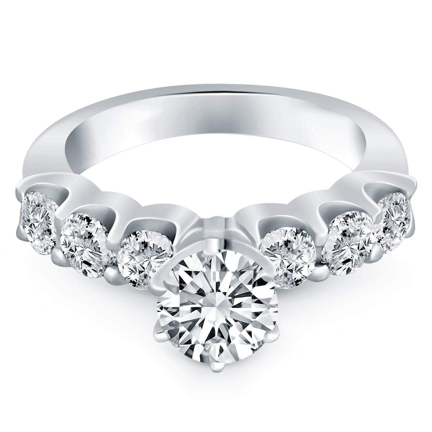 Diamond Engagement Ring in 14K White Gold | 1.70 Cttw