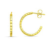 Brick Omega Hoop Earrings in 14K Yellow Gold