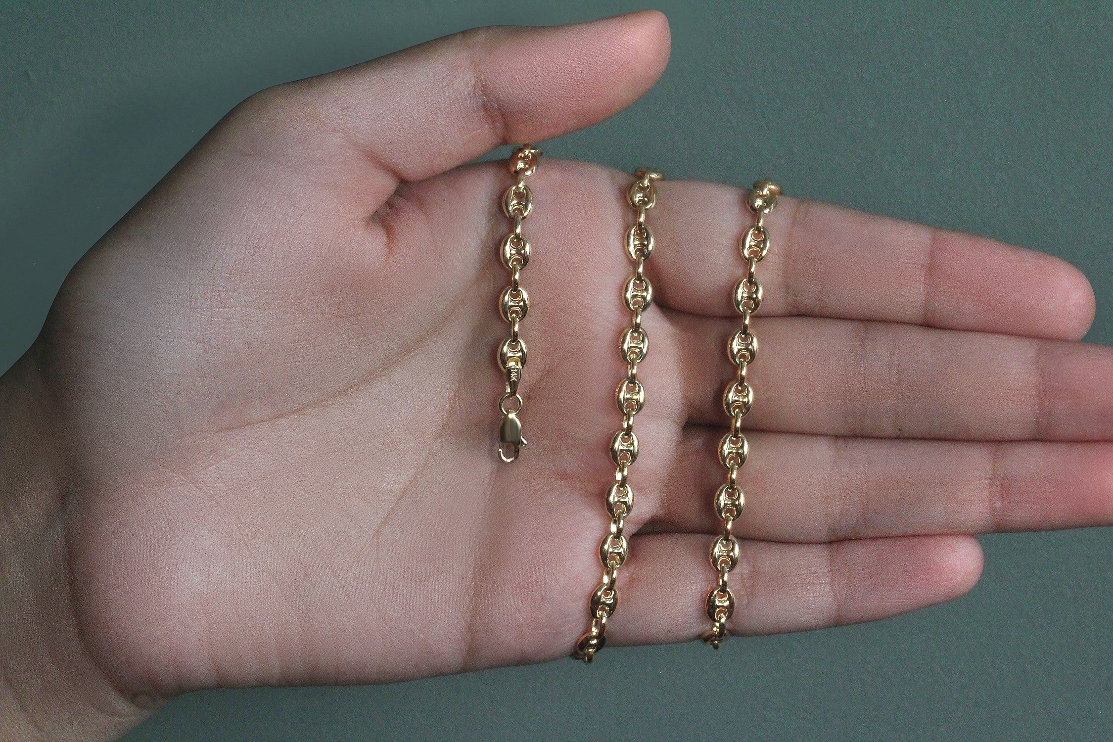 14K Gold Mariner Chain - Puffed 4.7 mm Links