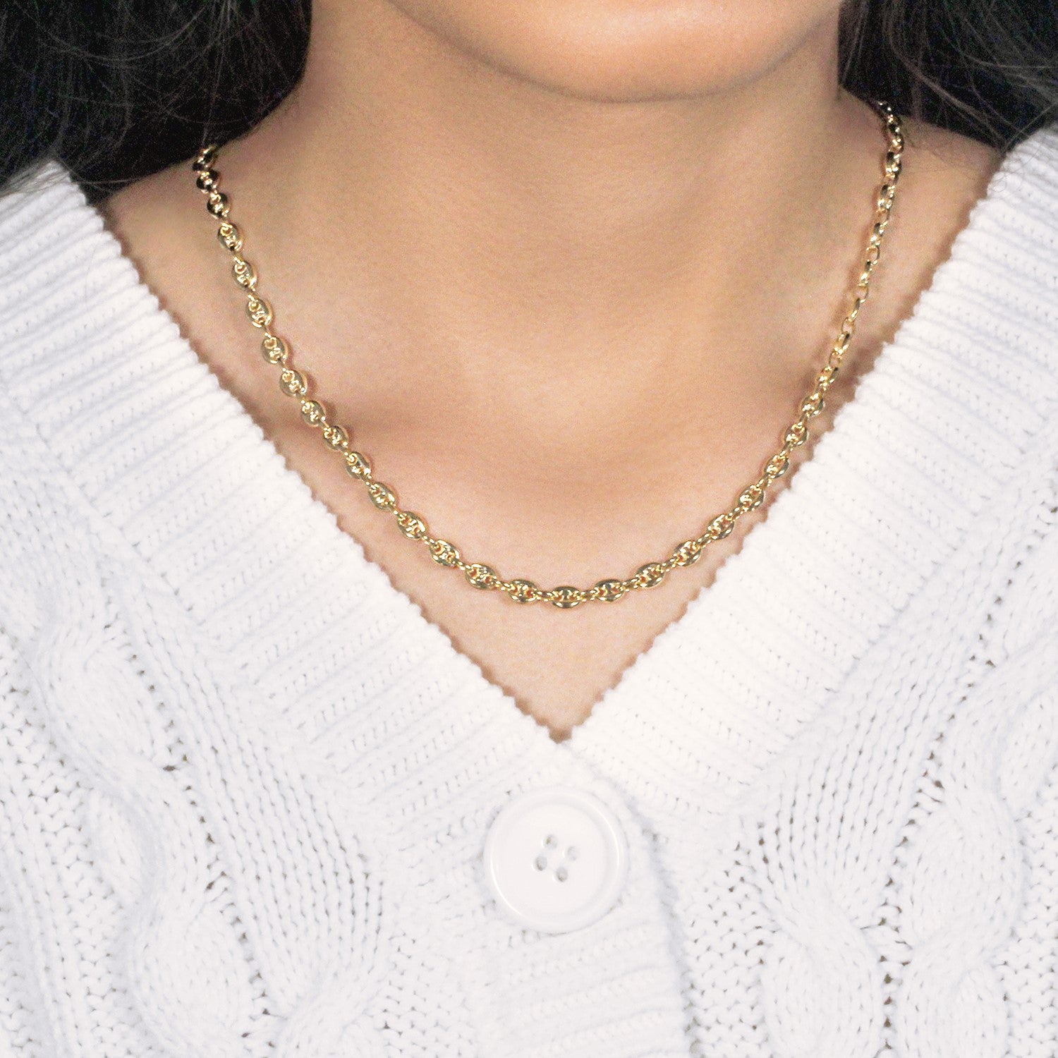 14K Gold Mariner Chain - Puffed 4.7 mm Links