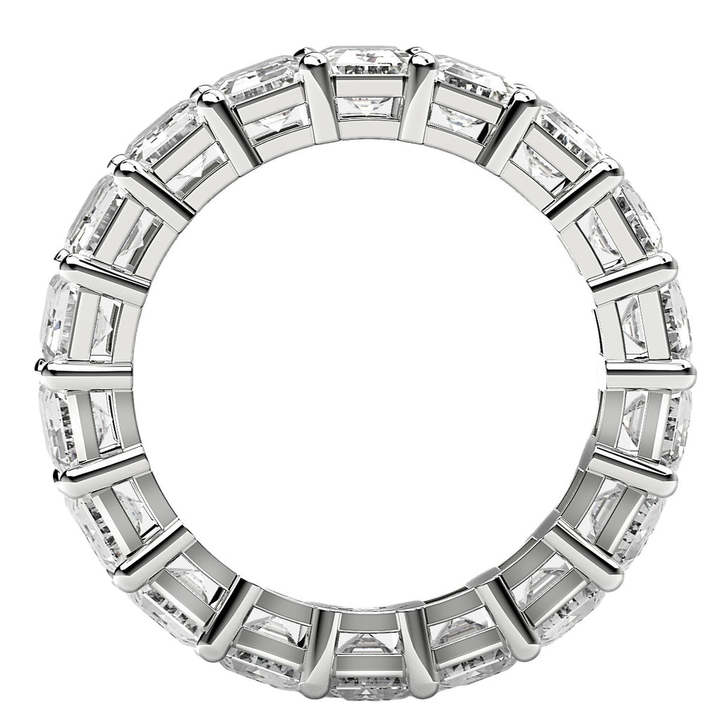 8.00 ct Emerald Cut Lab Grown Diamond Eternity Ring in 14K White Gold