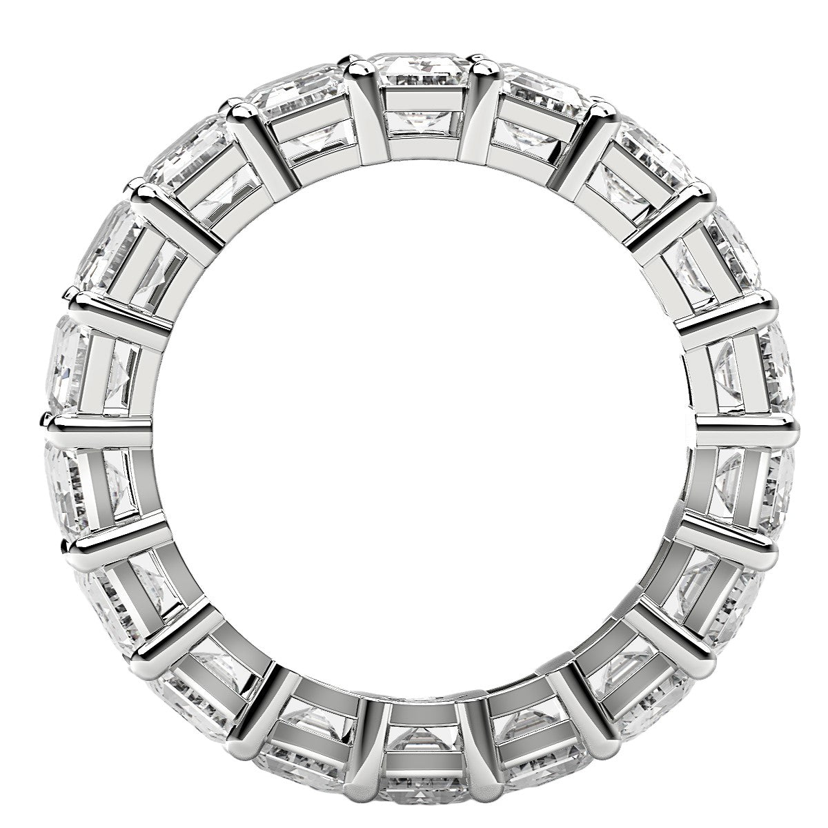 8.00 ct Emerald Cut Lab Grown Diamond Eternity Ring in 14K White Gold