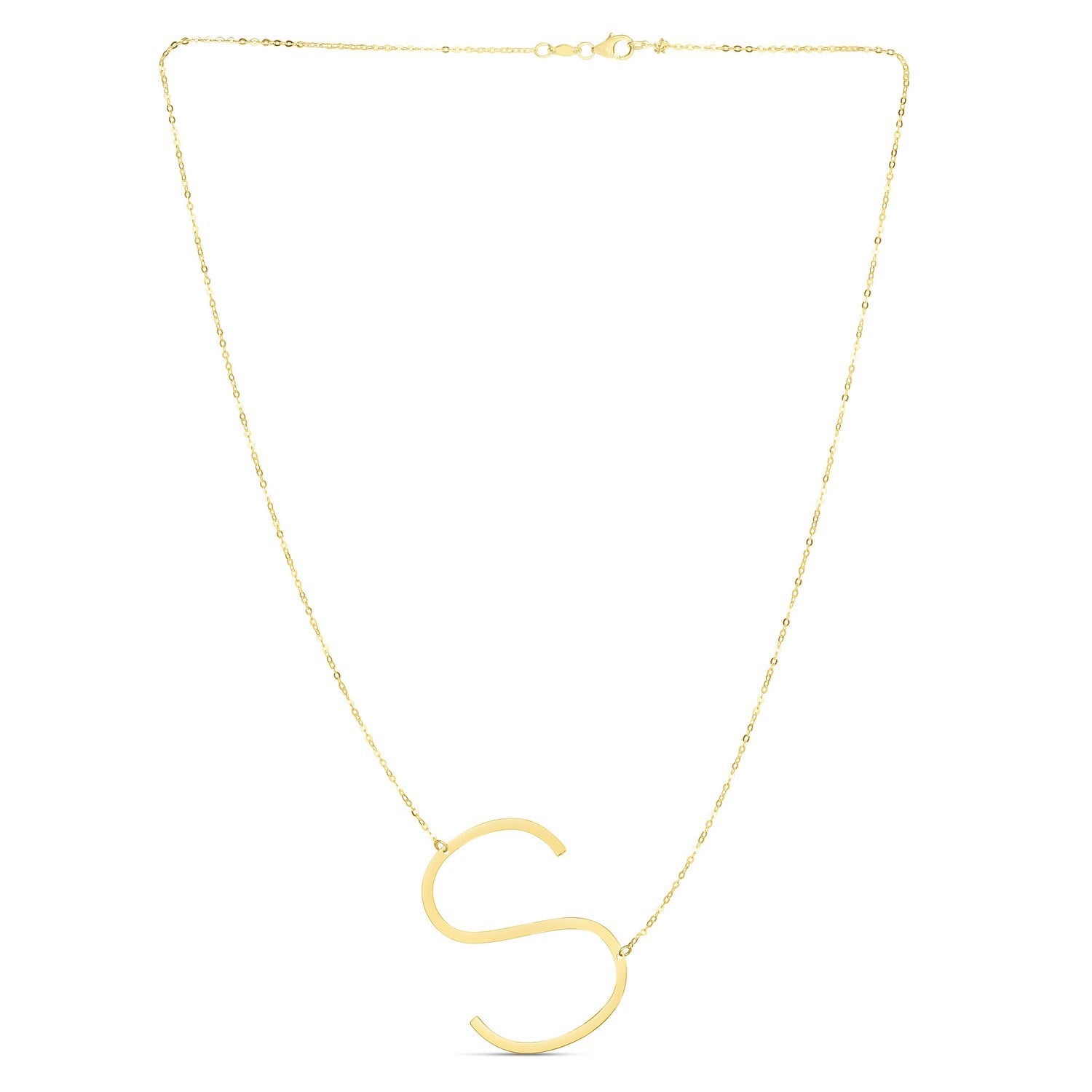 14K Yellow Gold Yours Truly Large Initial S Necklace