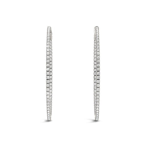 14K Gold Diamond Hoop Earrings - Two‑Sided 1.5ct
