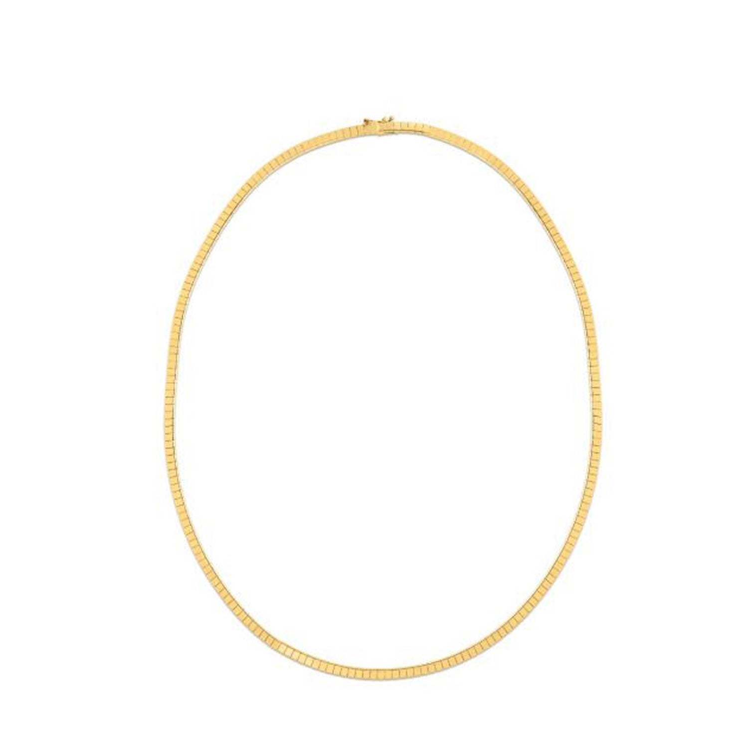 14K Gold Omega Necklace - Brick Finish