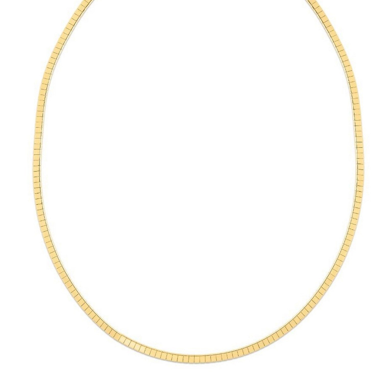 14K Gold Omega Necklace - Brick Finish