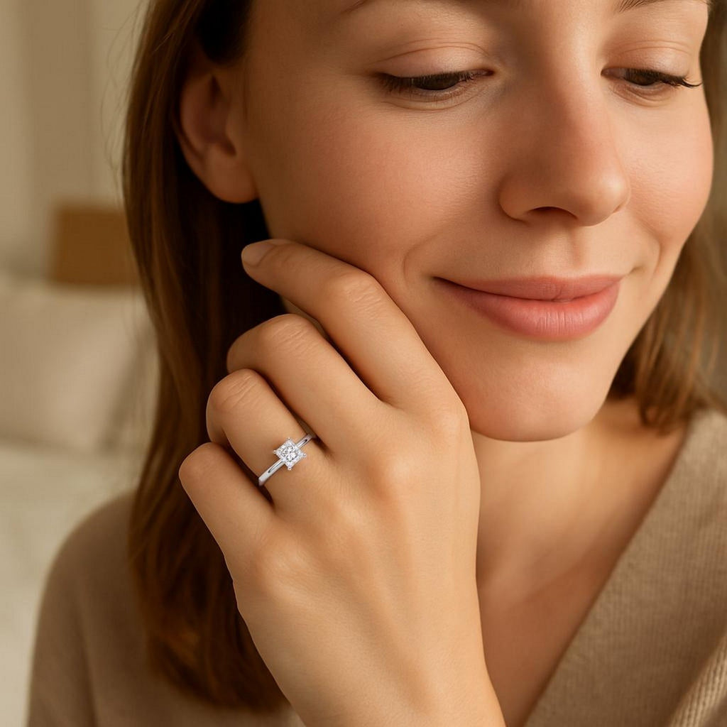 1ct Princess Lab Grown Diamond Ring | 14K Gold